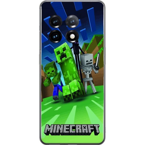 OnePlus 11R Läpinäkyvä kuori Minecraft Creeper mobilskal i klassisk grön pixelstil