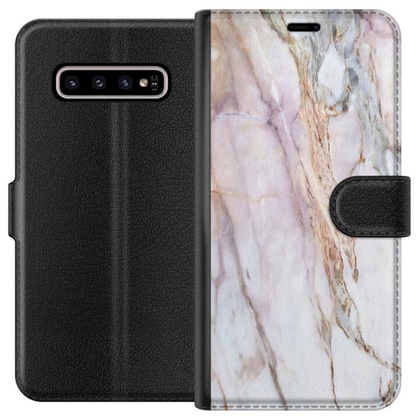 Kompatibelt Lommeboketui til Samsung Galaxy S10+ Marmor