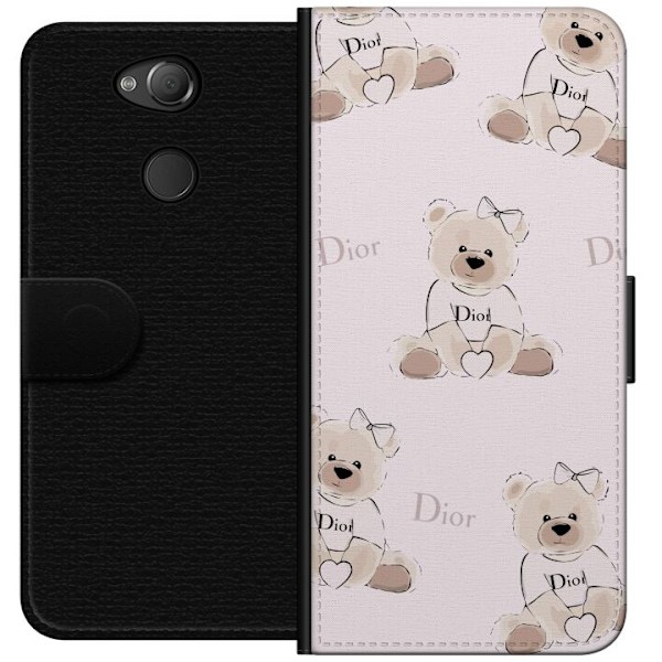 Sony Xperia XA2 Tegnebogsetui Teddy Dior Vibes - luksuriøs bamse i modetil