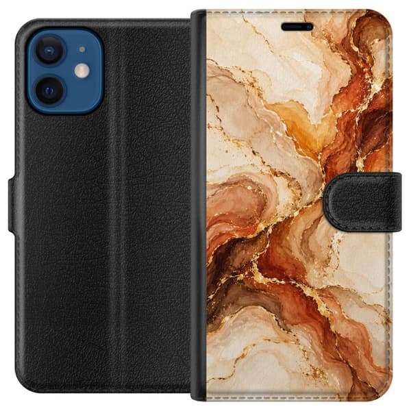 Kompatibelt Plånboksfodral till Apple iPhone 12 mini Höstagat beige