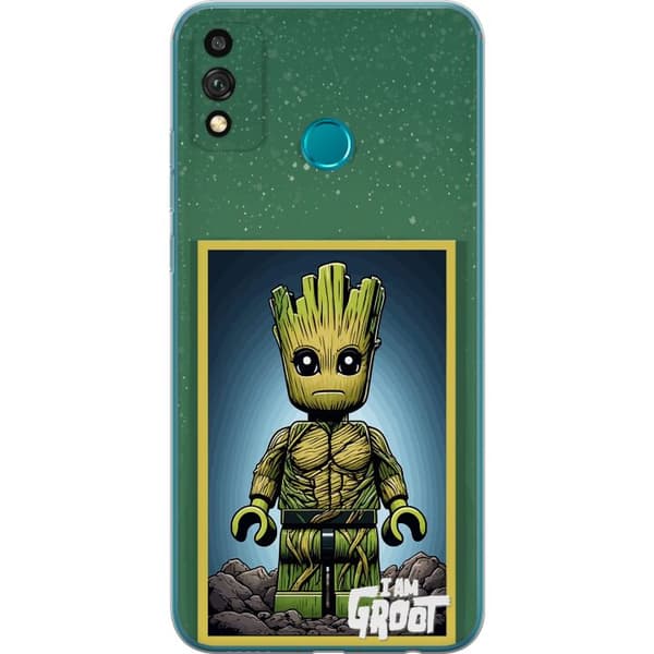 Kompatibelt Mobildeksel til Honor 9X Lite Robot med röda ögon grå