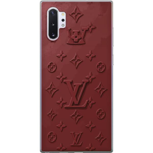 Kompatibelt Mobildeksel til Samsung Galaxy Note10+ Luksuriøst Louis Vuitton-inspirert monogram i mørkerøde toner rød