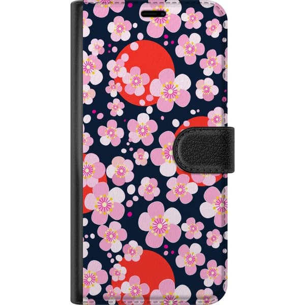 Kompatibelt Plånboksfodral till OnePlus 10 Pro Blå sakuragrafik blå