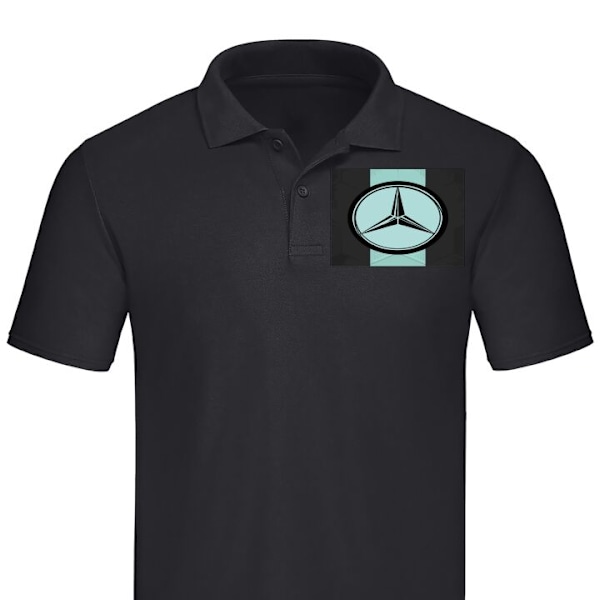 Poloshirt til Voksen | Elegant Poloshirt Mercedes Sort Medium