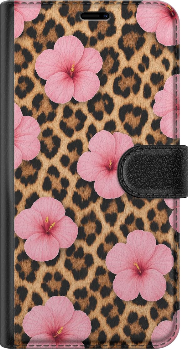 Kompatibelt Plånboksfodral till Xiaomi Redmi 10C Brun blomsterleopard brun