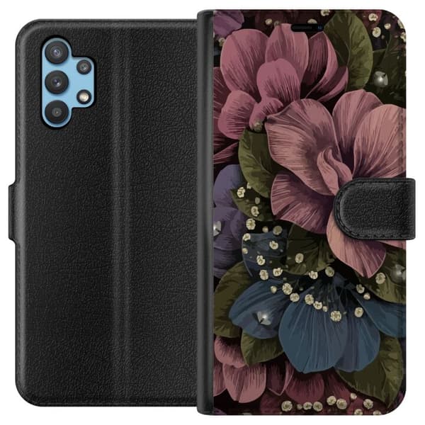 Kompatibel Tegnebogsetui til Samsung Galaxy A32 5G Blomster