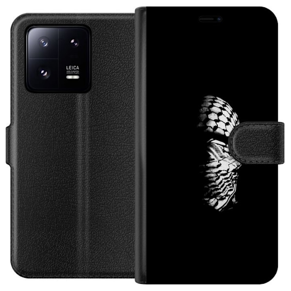 Xiaomi 13 Pro Tegnebogsetui Keffiyeh-mønster - klassisk sort-