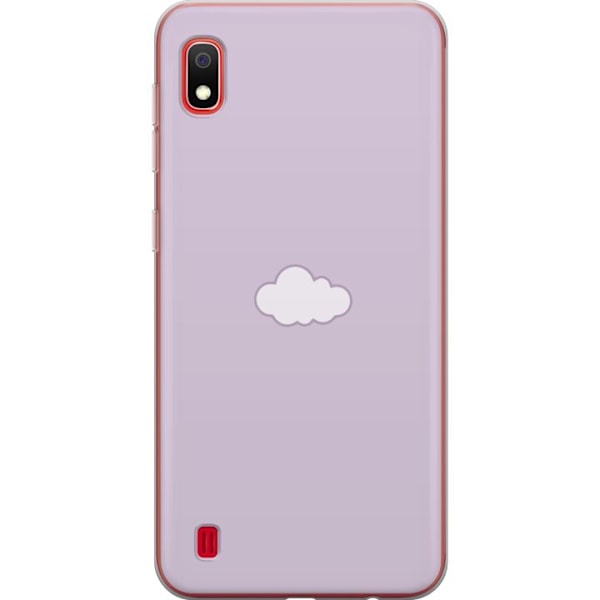 Samsung Galaxy A10 Genomskinligt Skal Lila Moln – minimalistiskt moln på lila bakgrund