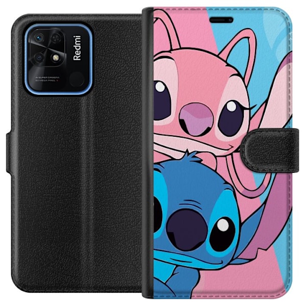 Xiaomi Redmi 10C Tegnebogsetui Stitch & Angel