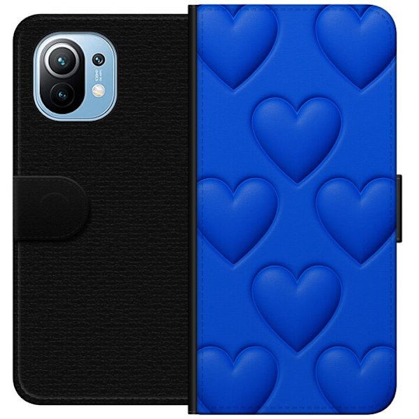 Xiaomi Mi 11 Lompakkokotelo Siniset Sydämet