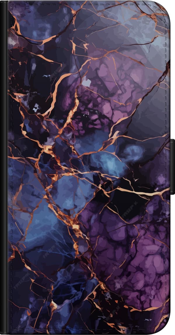 Kompatibelt Plånboksfodral till Samsung Galaxy Note10+ Marmor Blå Lila