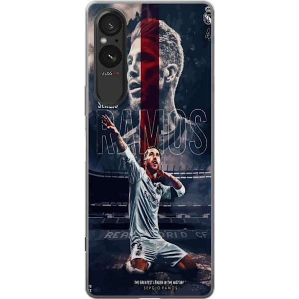 Sony Xperia 10 VI Läpinäkyvä kuori Ramos Jalkapallolegenda Motiivi Pelaaja Real Madrid Espanja Takaisin Ikoni Nimi Jalkapallotähti Urheilu