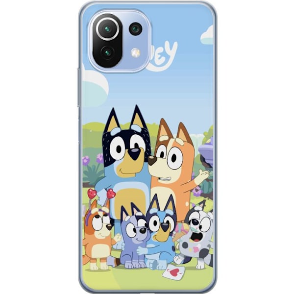 Xiaomi Mi 11 Lite Genomskinligt Skal Bluey mobilskal med hela familjen i färgglad design