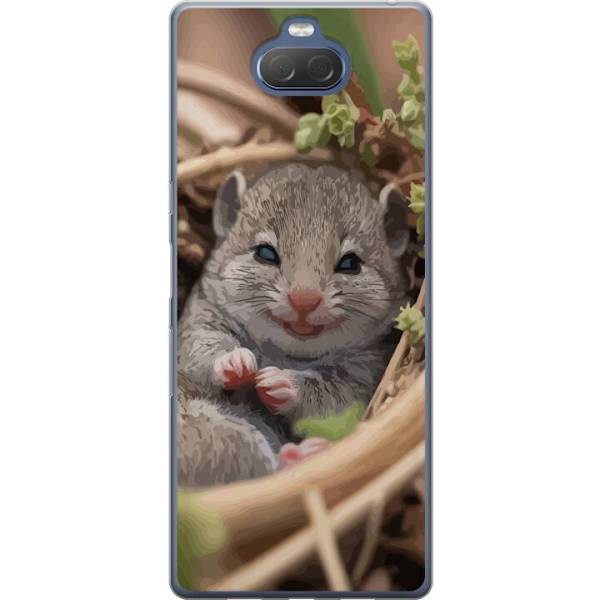 Sony Xperia 10 Plus Gennemsigtig cover Rotte Smilende Dyremotiv By Motiv Urban Grafisk Design Populært Sjovt Motiv Kunstart Stil