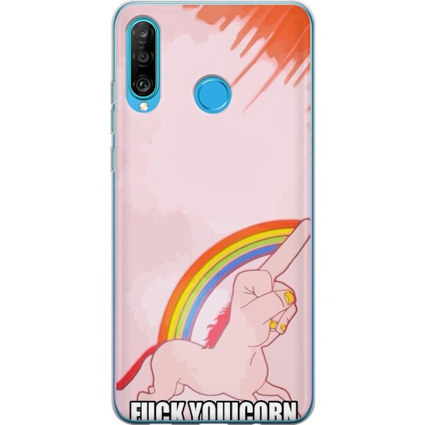 Huawei P30 lite Gennemsigtig cover Fuck Enhjørning