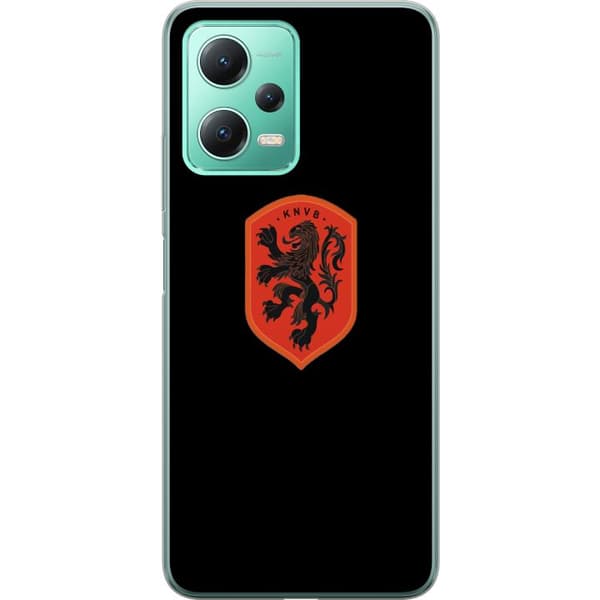 Kompatibel Mobilcover til Xiaomi Redmi Note 12 Orange skjold med sort heraldisk løve mod sort baggrund sort