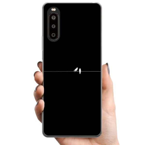 Sony Xperia 10 II TPU Mobildeksel Minimalistiske fugler svart