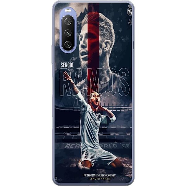 Sony Xperia 10 III Lite Gennemsigtig cover Ramos Fodboldlegende Motiv Spiller Real Madrid Spanien Tilbage Ikonisk Navn Fodboldstjerne Sport