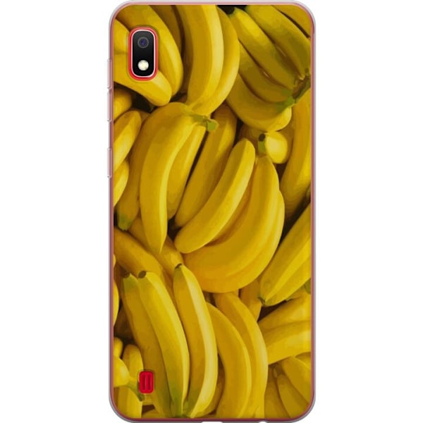 Samsung Galaxy A10 Genomskinligt Skal Banana Pattern – lekfullt mönster med gula bananer