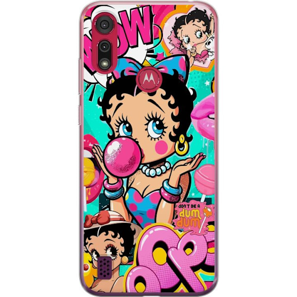 Motorola Moto E6s (2020) Läpinäkyvä kuori Betty Boop