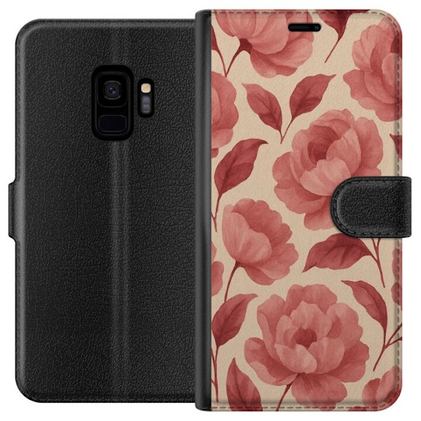 Samsung Galaxy S9 Lommeboketui Rose Blomst