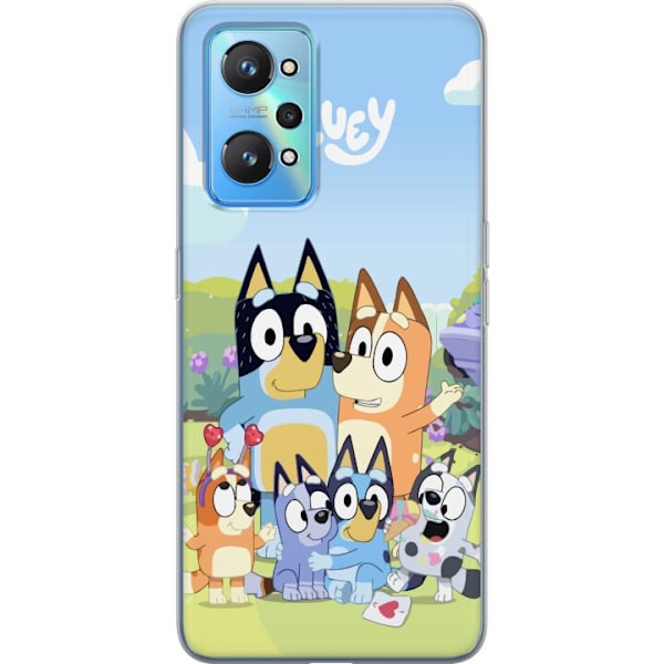 Realme GT Neo2 Genomskinligt Skal Bluey mobilskal med hela familjen i färgglad design
