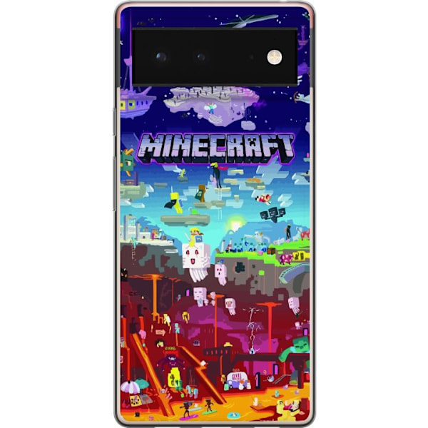 Google Pixel 6 Läpinäkyvä kuori Minecraft