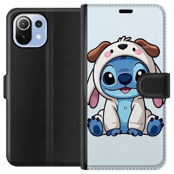 Xiaomi Mi 11 Lite Lompakkokotelo Stitch Koirapuku Lilo & Stitch Disney Hauska Design Sininen Avaruusolento Sarjakuva Hahmo Suosittu Lapsille Suosittu