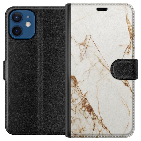 Apple iPhone 12 mini Tegnebogsetui Hvid marmor