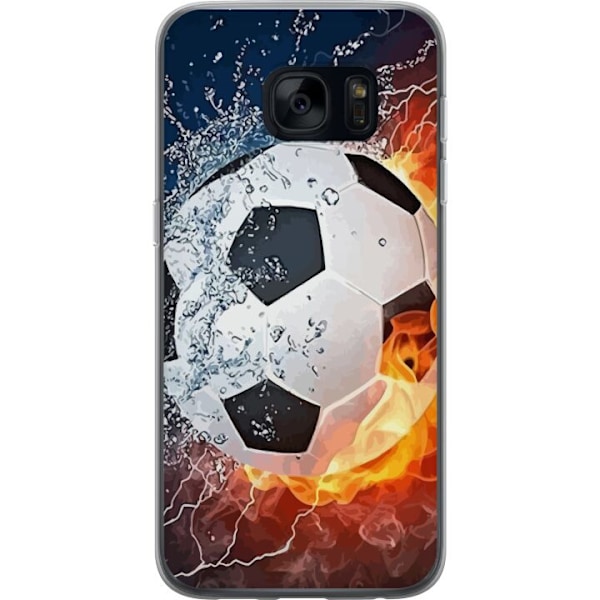 Samsung Galaxy S7 Gennemsigtig cover Fodbold Ild