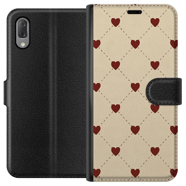 Sony Xperia L3 Tegnebogsetui Hjertegitter