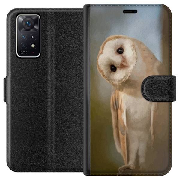 Xiaomi Redmi Note 11 Pro 5G Lommeboketui Uggla Nysgjerrig Blikk Fuglemotiv Skog Natur Grafisk Design Populært Motiv Dyr Tema Dekorasjon