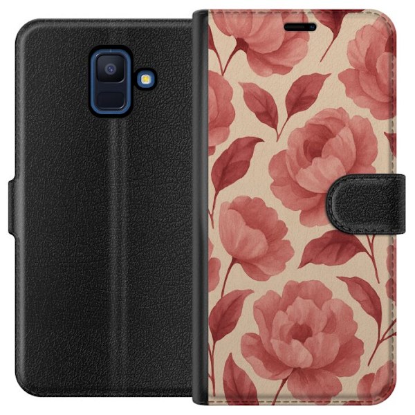 Samsung Galaxy A6 (2018) Tegnebogsetui Roseblomst