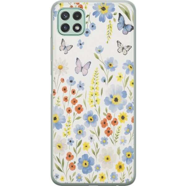 Samsung Galaxy A22 5G Genomskinligt Skal Sommarblommor