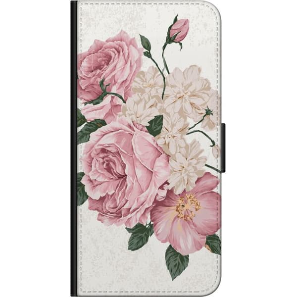 Kompatibel Tegnebogsetui til Nokia 5.4 Lyserød rosenbuket pink
