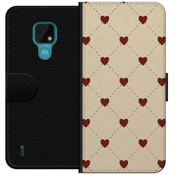 Motorola Moto E7 Lommeboketui Hjertegrind