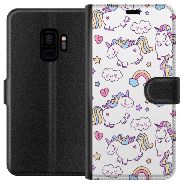 Samsung Galaxy S9 Tegnebogsetui Unicorn Mønster