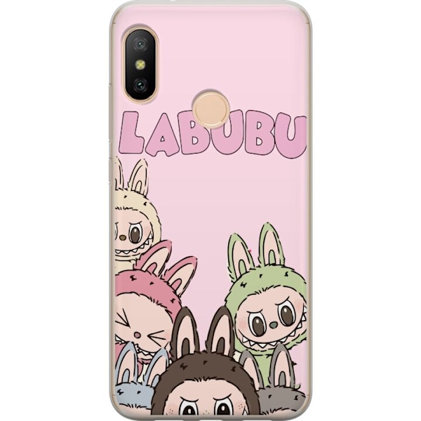 Xiaomi Redmi 6 Pro Genomskinligt Skal Labubu Pop Mart Karaktärer Figurer Samlarobjekt Populär Figurserie Design Pop Mart Toy Art Motiv
