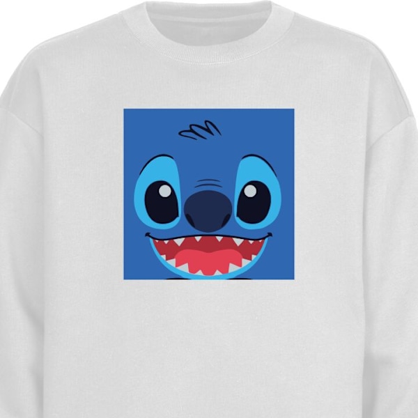 Sweatshirt for Voksen | Klassisk Collegegenser Stitch hvit L