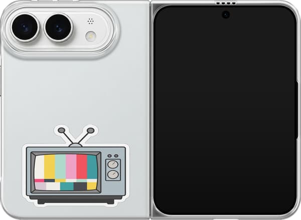Kompatibelt Mobildeksel til Apple iPhone Duo Grå testbildeskjerm - Grått motiv med grå TV med fargetestbilde. grå