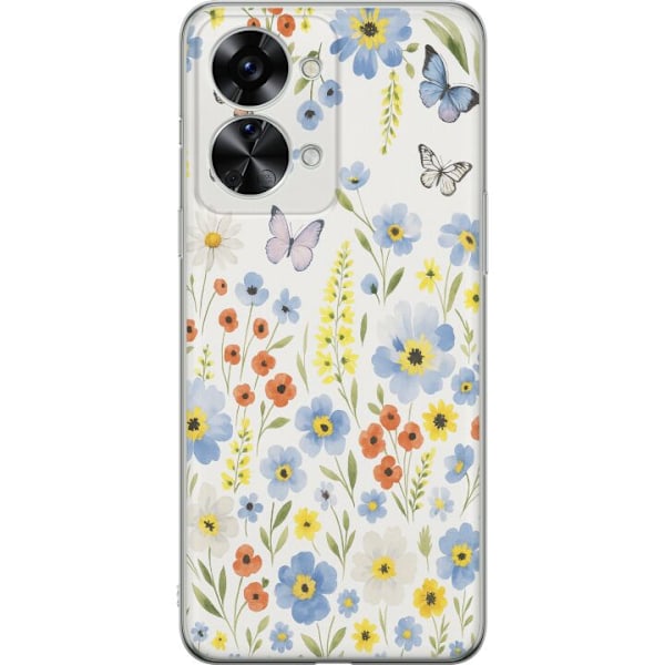 OnePlus Nord 2T Genomskinligt Skal Sommarblommor