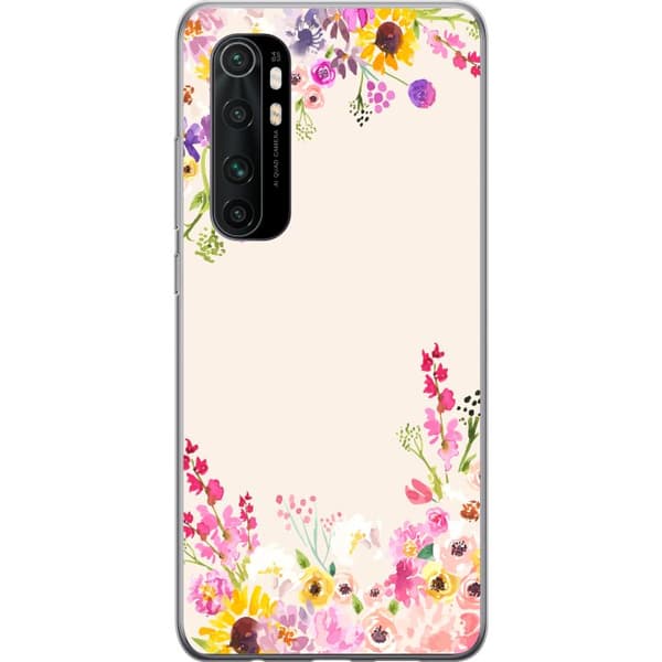 Kompatibelt Mobildeksel til Xiaomi Mi Note 10 Lite Blommig akvarellram