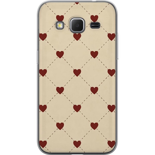 Samsung Galaxy Core Prime Genomskinligt Skal Heart Grid