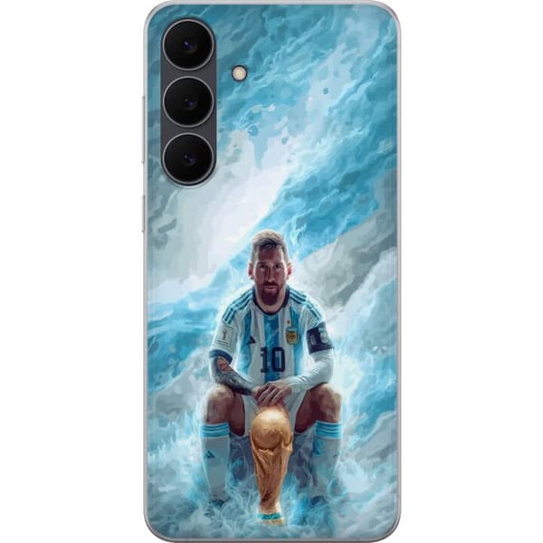 Kompatibelt Mobildeksel til Samsung Galaxy S25 FE Lionel Messi Världsmästare blå