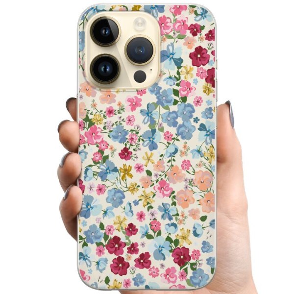 Apple iPhone 15 Pro TPU Mobildeksel Blomster