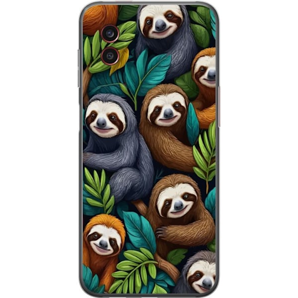 Samsung Galaxy Xcover6 Pro Läpinäkyvä kuori Sengångarstil - rentoutunut muotoilu söpöllä laiskiaalla