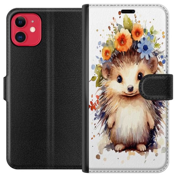 Kompatibel Tegnebogsetui til Apple iPhone 11 Pindsvin