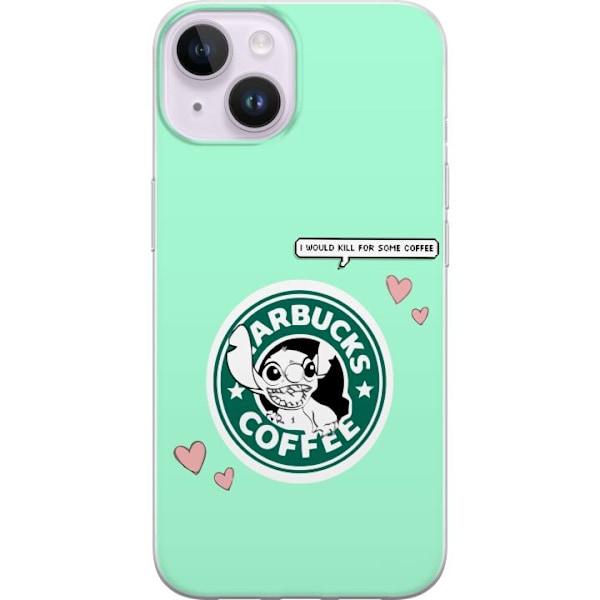 Apple iPhone 14 Gennemsigtig cover Stitch Kaffe