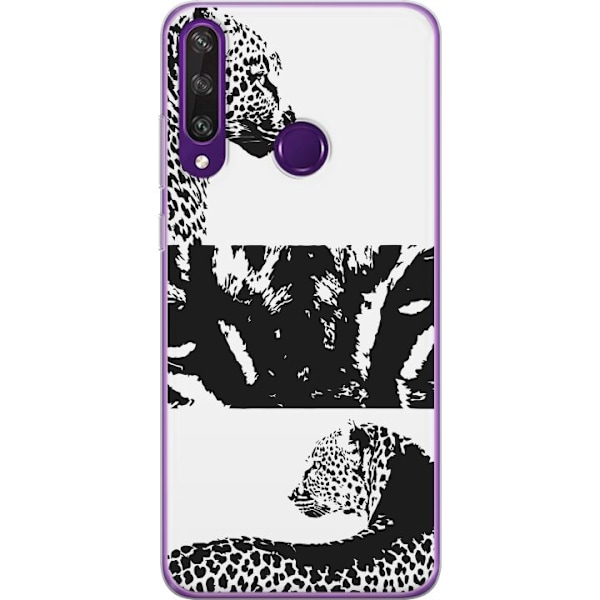 Huawei Y6p Läpinäkyvä kuori Leopard Faces