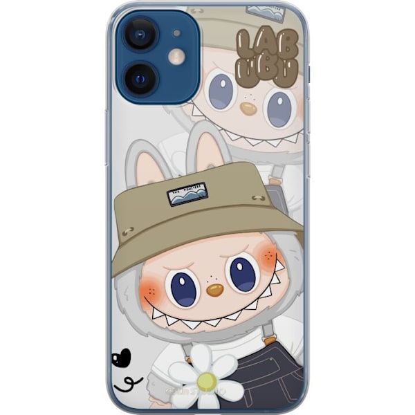 Apple iPhone 12 mini Gennemsigtig cover Labubu Minimal Mood - Enkel og stilren monsterdesign